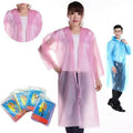 2026 Disposable Travel Raincoat One-piece Outdoor Pullover Type Transparent Pe Thickened Adult Raincoat Wholesale