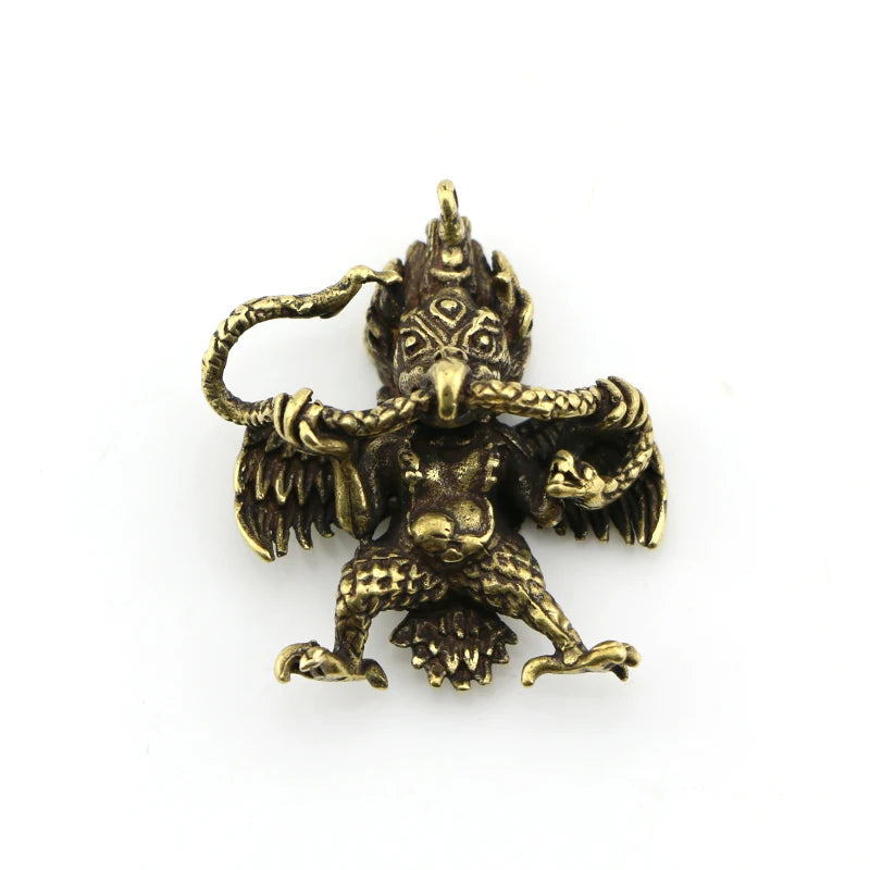 CA552 Nepal Handmade Copper Tantric Guardian Gold-winged Roc Bird Pendant Amulet Buddha Pendant Crafts