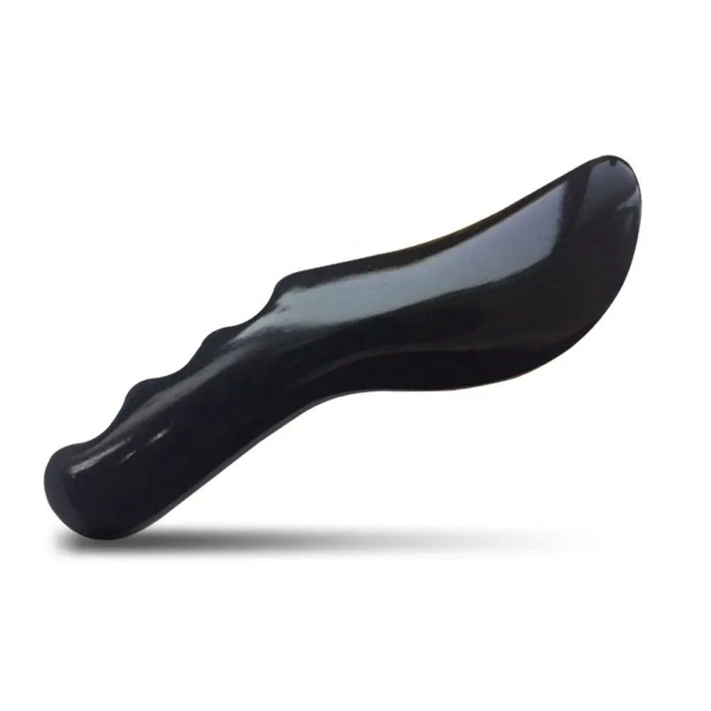 2024 Black Obsidian & Jade Gua Sha Stone Custom Logo Facial Scraping Tool Set with 100% Natural Bian Stone MegaBDM