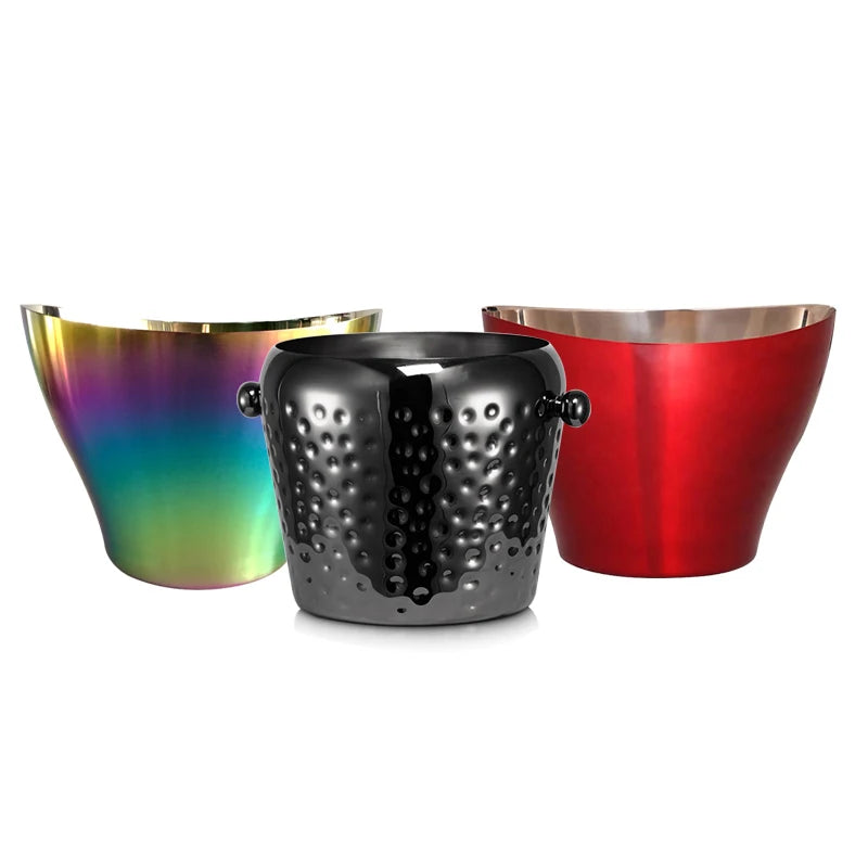 Custom Large Stainless Steel Ice Bucket champagne  Beer Wine Large Ice Bucket With  logo