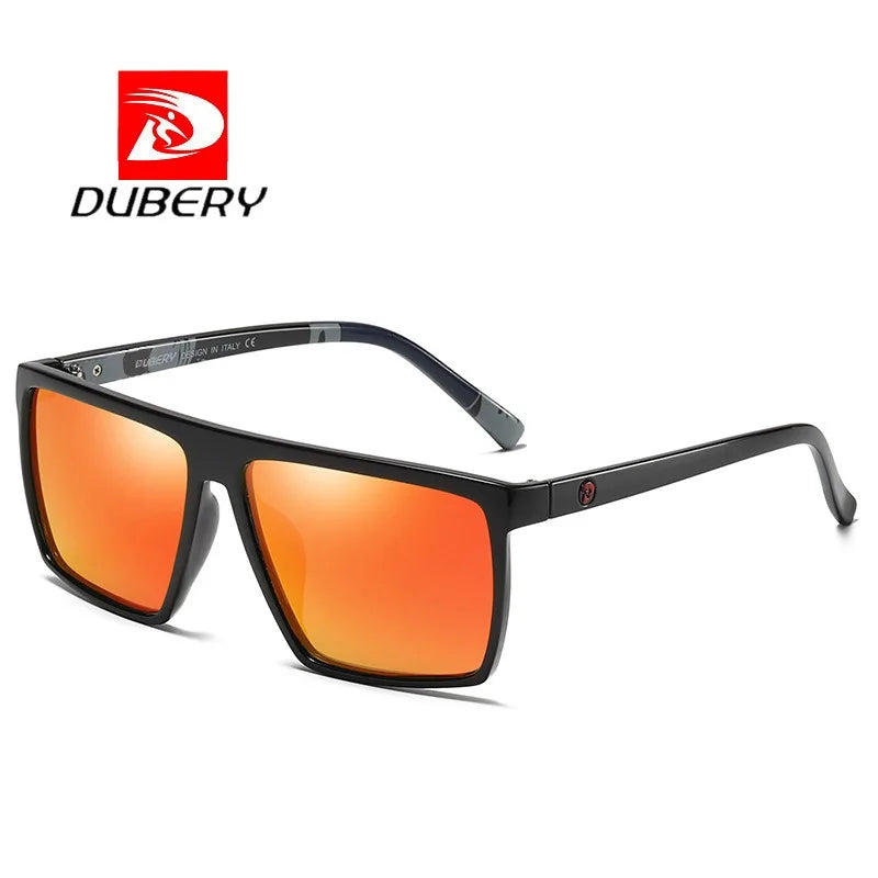 D369 DUBERY Retro Polarized Sunglasses Famous Brands Square Uv Protection Running Cycling Sun Glasses for Men
