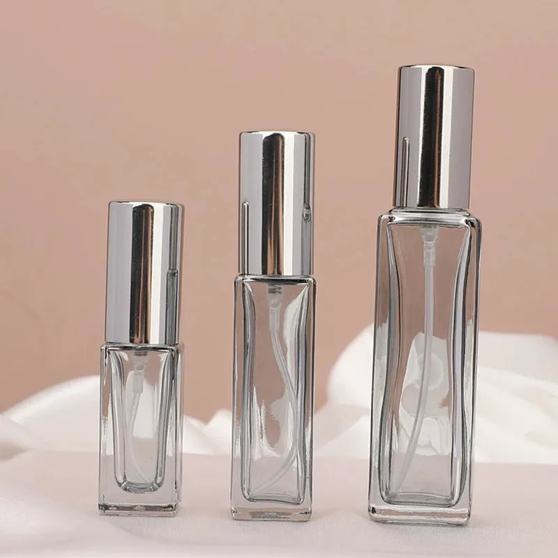 5ml 10ml 20ml Grey Glass Portable Perfume Bottle Refillable Cosmetic Container with Pump Sprayer Travel-friendly Sub-Bottle