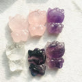 Wholesale Natural  Hand Carved Crystal Animal  Rose Quartz Crystal Cat Amethyst Cat Ornament for Gifts
