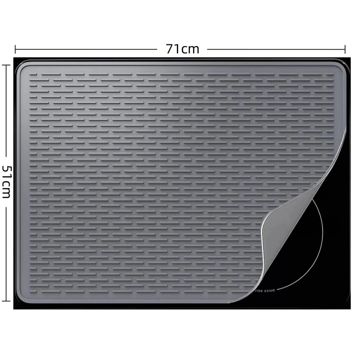 Multifunctional Classic 3mm Thick Food Grade Silicone Collapsible Non-slip Drain Mat Large Size Eco-Friendly Kitchen Placemat