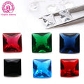 Wholesale Synthetic Gemstones 3x3mm - 8x8mm Various Sizes Blue Red Emerald Green square Cut Colored Glass Stones