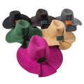 Ready to Ship Fashion Women New 100% Wool Felt Bowknot Fedora Hat Wide Brim Felt Trilby Jazz Panama Hats