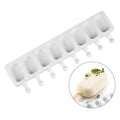 8 Cavity Oval Shape Food Grade Silicone Ice Cream Mold DIY Popsicle Maker Molds