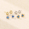 Romantic Love Blue Opal 925 Sterling Silver Earrings Gold Plated Fine Jewelry Women's Accessories Sweet Heart Weddings Parties