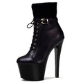 17 cm high heels low heels for stage dinner 7 inch round head Stiletto High Heels night club Ankle Boots