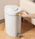 For JOYBOS ABS Bathroom Trash Can with Hand-Pedal Opening Lid Drawstring Packaging and Press Type Wastebasket Foot Pedal