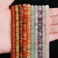 JD GEMS 6x2mm Multicolor Abacus Natural Pink Quartz Green Aventurine Black Agate Flat Stone Space Beads Jewelry Making Model