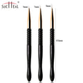 Luxury Black Glitter Handle with Rose Gold Ferrule Nylon Hair 3pcs 5mm7mm 9mm Liner Nail Brush Set