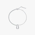 Trendy Link Chain Jewelry for Women Accessories 925 Sterling Silver Shining CZ Asymmetry Charm Bracelets Exquisite Lock Bracelet
