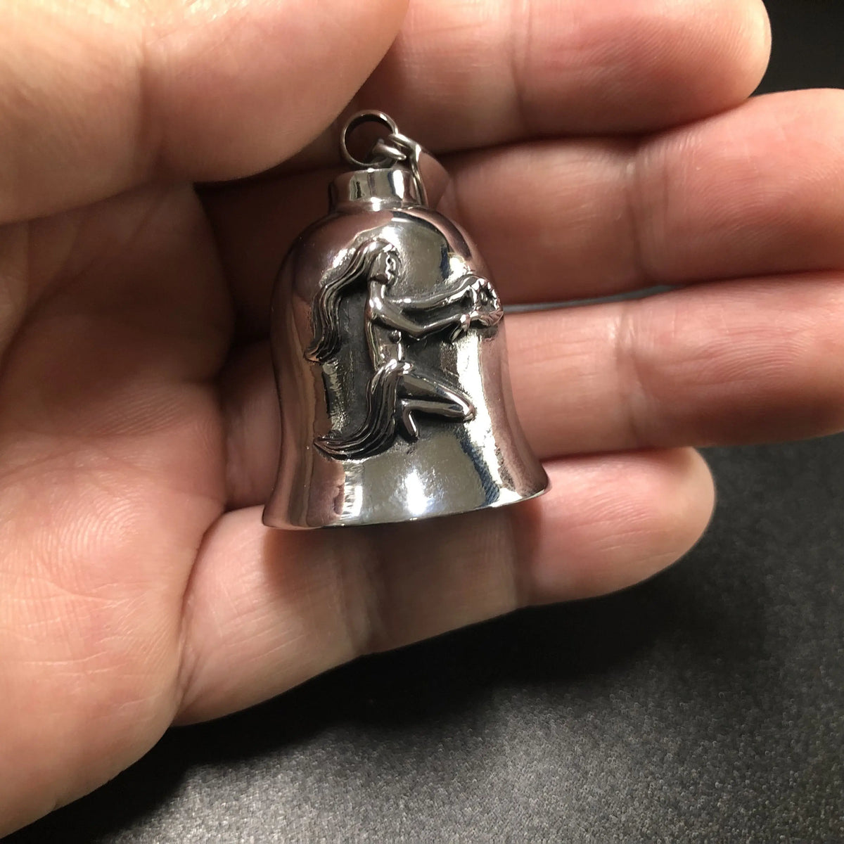 Stainless Steel Brass Guardian Bell Motorcycle Sugar Skull Guardian Bell Motorcycle Gremlin Customized Black Motorcycle Bells