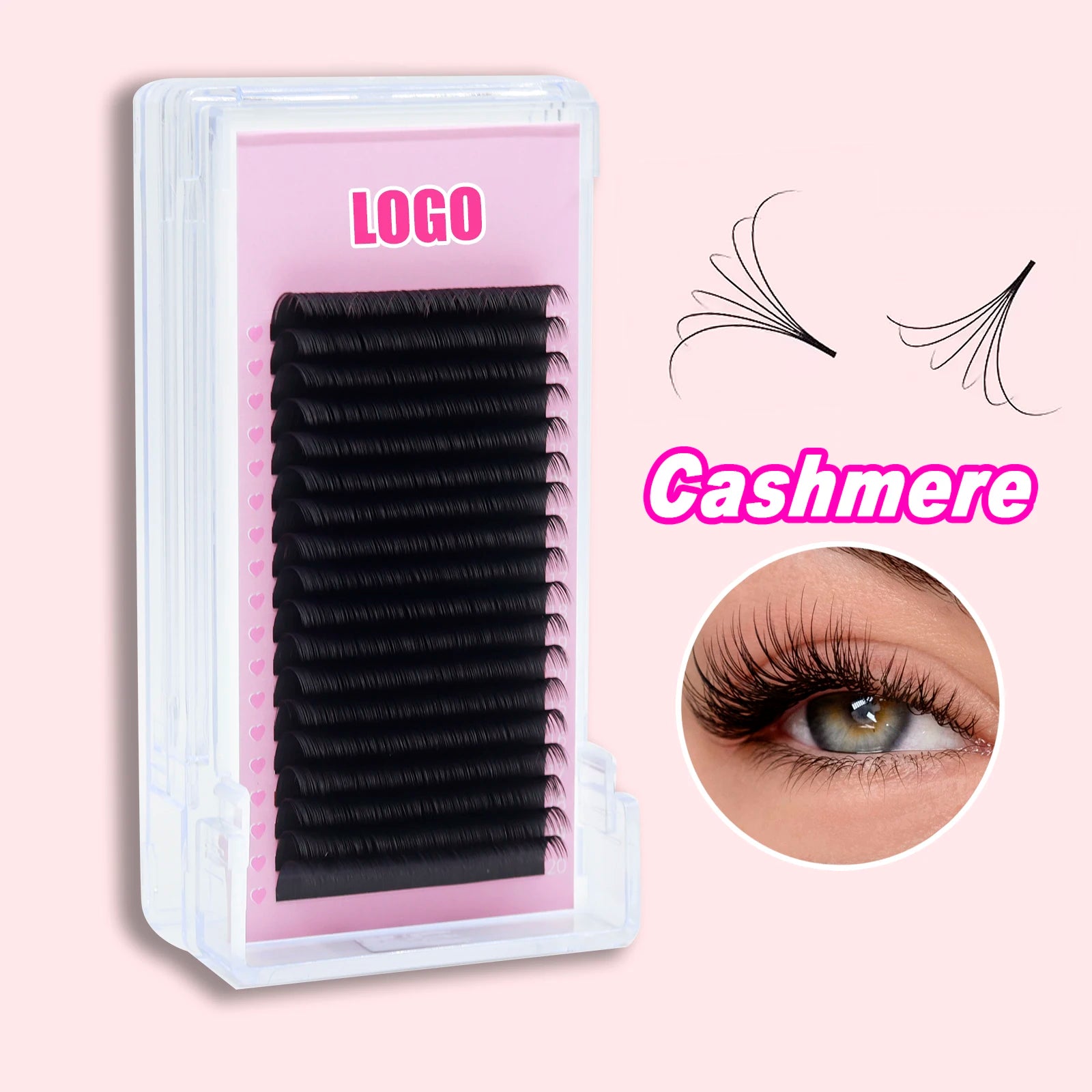 Allison Classic Cashmere Lash Extensions Trays Custom Logo Dark Matte Cashmere Lash Trays Eyelash Extensions