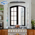 NFRC Hurricane Proof Modern Aluminum Alloy Swing Casement Window with Stainless Steel Flyscreen Double Tempered Glass 30x36