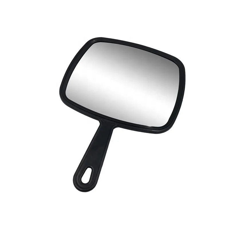 Professional Collection Extra Large Distortion-Free Hand Mirror with Black Handle Multi-Purpose Makeup Desktop Mirror