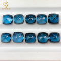 Blue Topaz / Sapphire Blue Lab Grown Gemstone Square Cabochon Lab Corundum 7.00 mm Square Cabochon Lab Gemstone