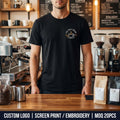 Factory Custom Logo Embroidery Printed Simple Casual Solid Color Crew Neck Basic Black White Short Sleeve 100% Cotton T Shirt