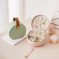 Customize Mini Portable Cute PU Leather Necklace Ring Earrings Stud Jewelry Storage Boxes with logo