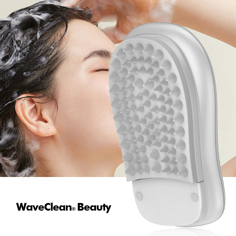 Portable Electric Use Charge Silicone Brushing Hair Scrubber Massager Brush Scalp Cleaning Brush