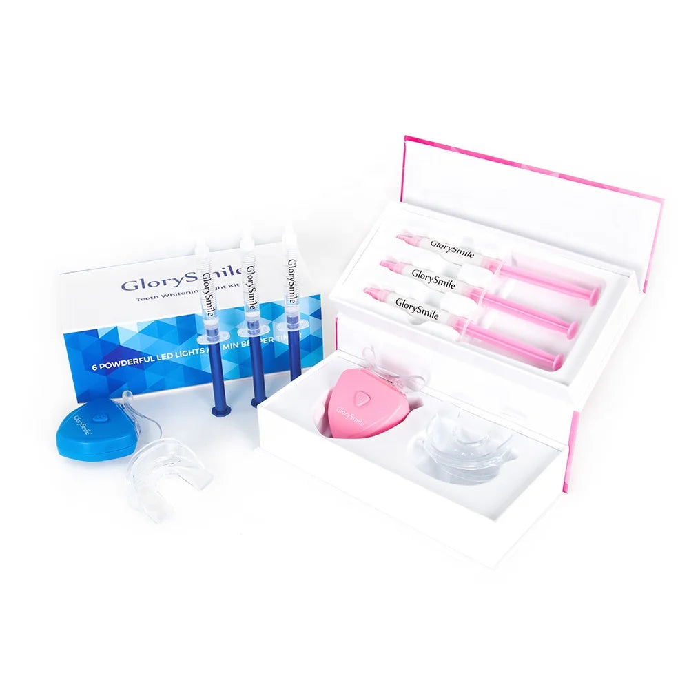 Home Use Teeth Whitening Kit OEM Custom Label 6 Led Light Care Oral Hygiene Tooth Whitener Bleaching Kit
