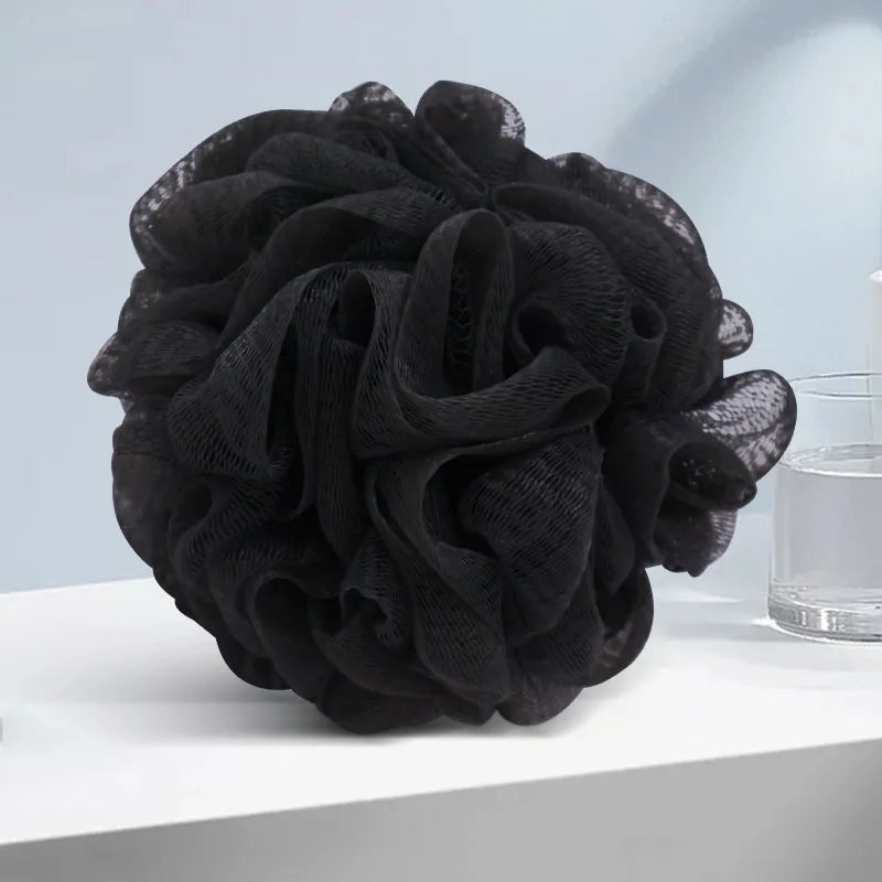 Gmagic Hot Sale Black Mesh Shower Loofah Pouf Ball Bamboo Charcoal Bath Sponge for Body Exfoliating