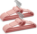 Velvet Pink Hangers Heart Clothes Hangers with 360 Degree Swivel Hook Non-Slip Felt Hanger for Coat Dress Shirt Jacket Pants