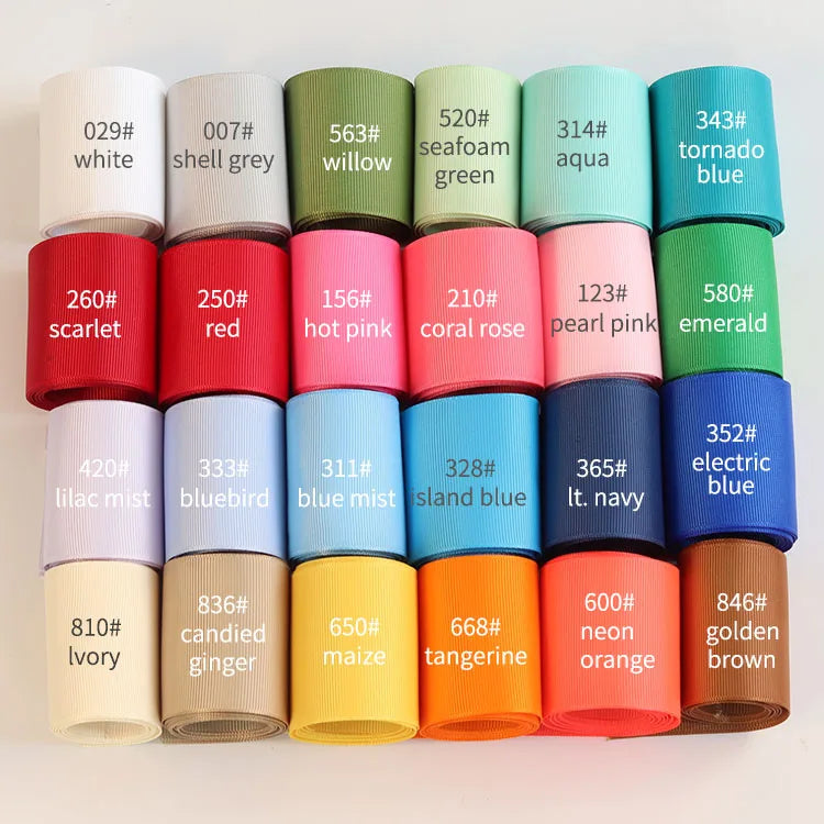 Lude 196 Solid Colors Factory Price 75mm Grosgrain Ribbon for Hair Bow Gift Packing