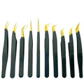 Custom Logo Lights Volume Eyelash Stainless Steel Box 90 Degree Eyelash Extension Lash Tweezers with Pointed Tip