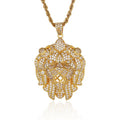 CZ Bling Jewelry Iced Out lion Head Pendantdesigner Jewelry lion Head Charm Chain Necklace for Man