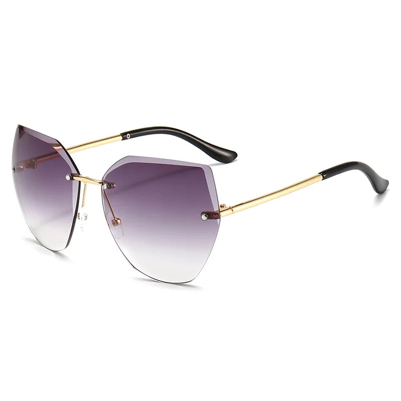 3213 Newest Fashion Rimless Sun Glasses Frameless Shades Oversized Retro Sunglasses Trend Sunglasses Women Eyewear
