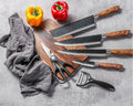 6 Pieces Professional Kitchen Knives Set With Giftbox High Carbon Stainless Steel Forged Kitchen Knife Set Sharp Chef Knife Set