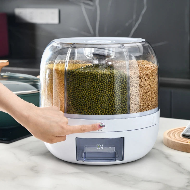 Kitchen Airtight Dry Food Beans Bins Built in Rice Dispenser Cajas Y Contenedores for Extra Large Rice Dispenser 20Kg