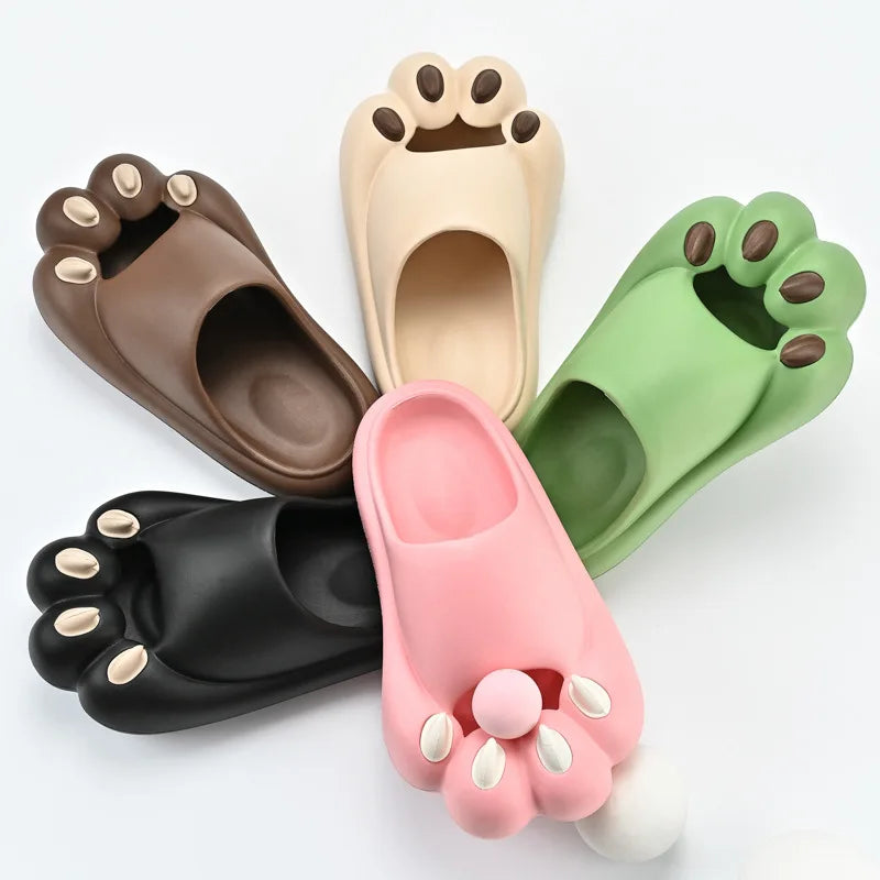 New Summer Fashion Design EVA Open Toe Cute Funny Slides Custom Couple Men Women for Shoes Slipper Thong House Cat Claw