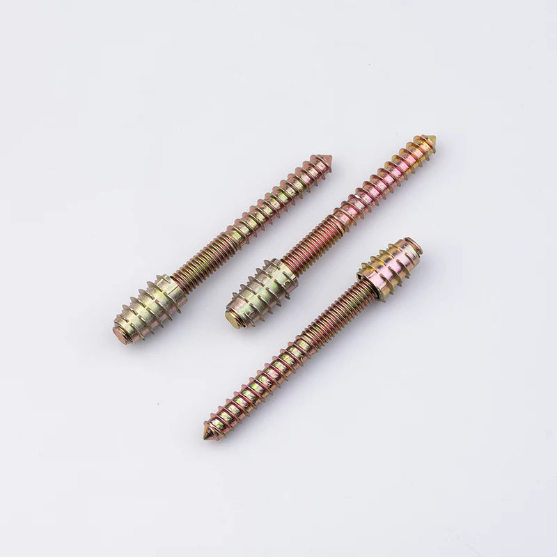 ISO ROHS Certified Carbon Steel Self Tapping Double End Threaded Zinc Finish Hanger Bolt Insert Nuts Wood Furniture Connector