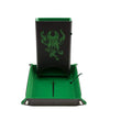 Customized DIY Printing High Grade PU Leather Fashion Dice Tower and Tray Set Luxury Square Shape for Gaming