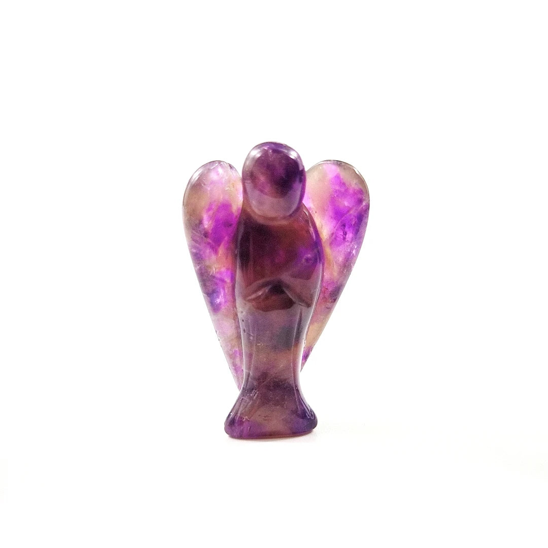 Huiying China Factory Hand Carved Stone 1.5 Inch Amethyst Angels Statues for Home Ornament