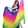 Handcrafted Green Dyeing Silk  Veils for Belly Dance Performance  Prop Scarf