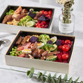 Can Take Away the Lunch Box Rectangular Shape DIY Design Wooden Sushi Take Out Box Cake Dessert Container With Transparent Lid