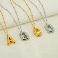 Fashion Jewelry Necklaces Gold Plated 26 Letters Charm Necklace Stainless Steel Bubble Letter Pendants Women's Necklace