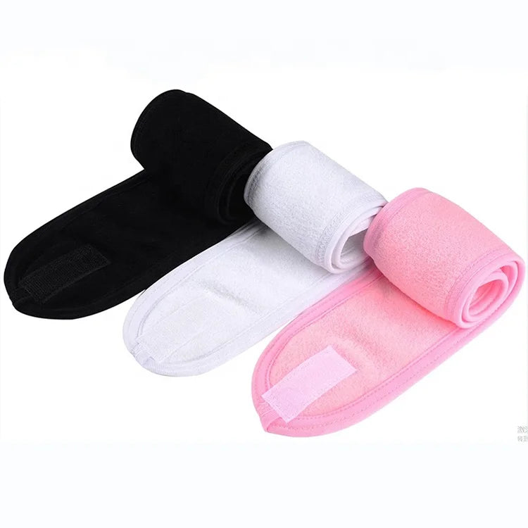 Custom Logo Spa Headband Facial Skincare Terry Cloth Hairband Wholesale Sports Headband for Men and Women