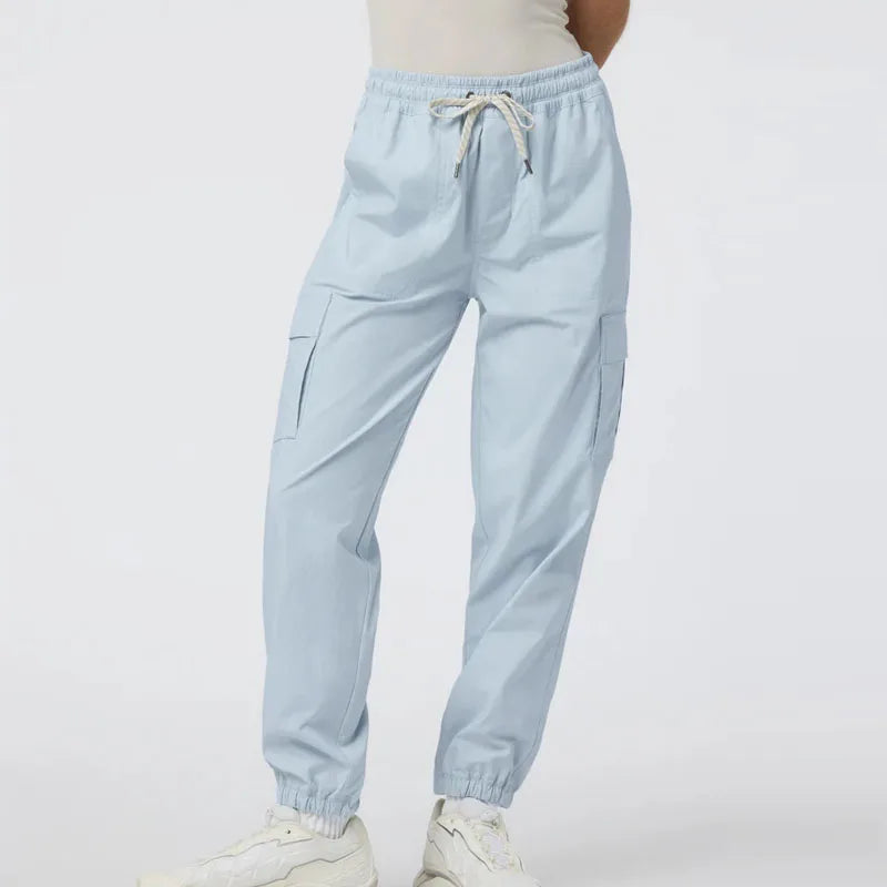 OEM Wholesale Winter Casual Women Sports Pants Custom Logo Eco-Friendly Breathable Drawstring Closure Regular Fit Stacked Mid
