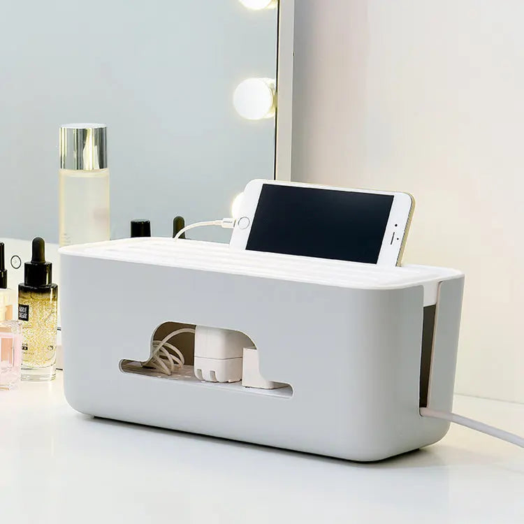 2023 Hot Sale High Quality Wifi Router Organizer Box Square Office Organizer Designed Wholesale Injection Storage Boxes Bins