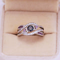 CAOSHI Factory Outlet Colorful Water Drop Zircon Ladies Ring with Amethyst Ring Fashion Unique Magic Color Women Rings