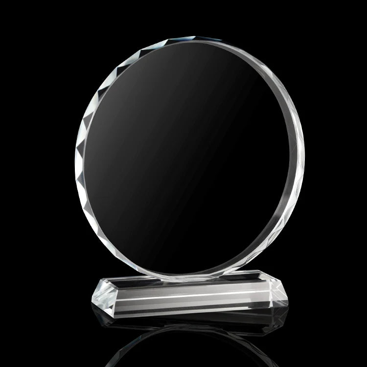 Guangzhou Wholesale Blank Round Crystal Medal Trophy Custom Personalized Logo Crystal Glass Trophy Award