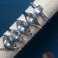 Meihan Natural Topaz Cooper Adjustable Women Ring Gem Cutting for Jewelry Making Gift