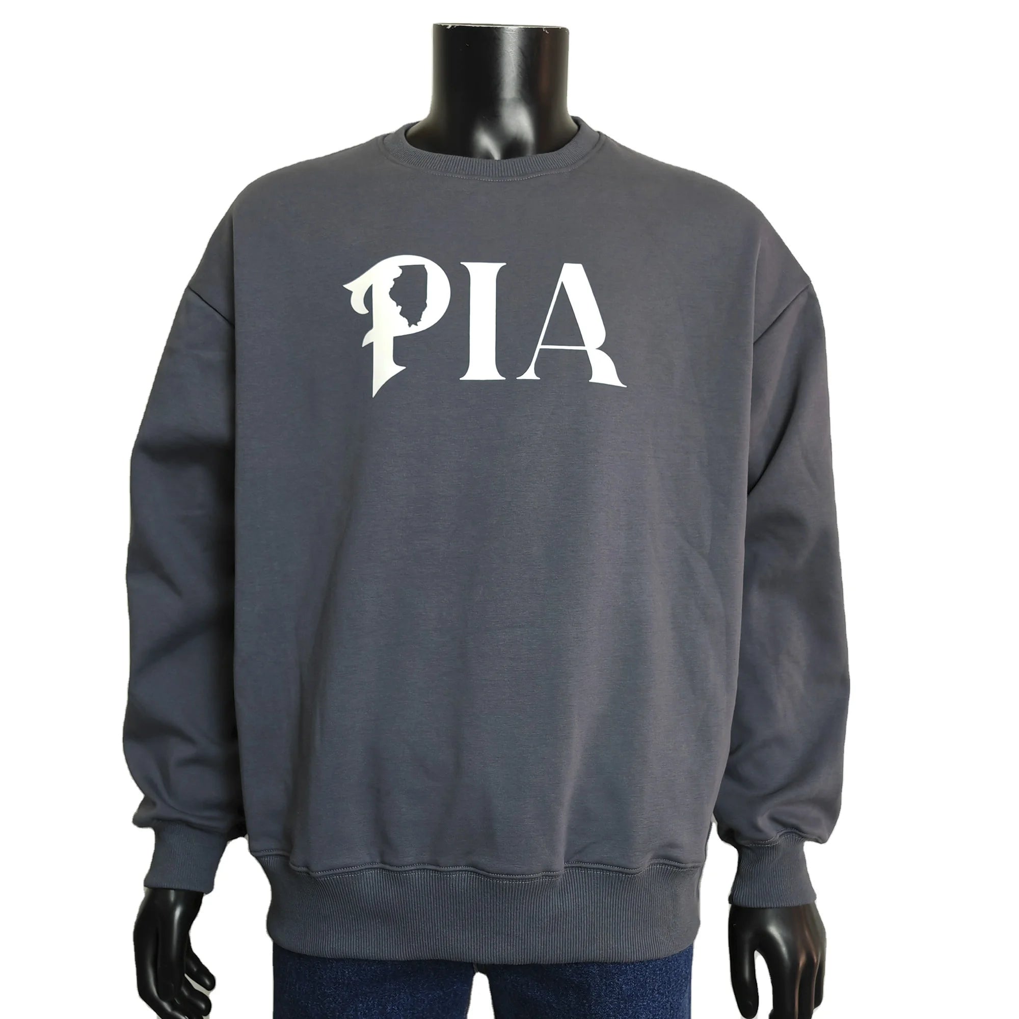 Heavyweight DTF Print Oversized Cotton Fleece Winter Jumpers Pullover Casual Crew Neck Custom Labels Knitted Men's Sweatshirts