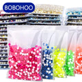 BOBOHOO Wholesale Non Hotfix Glass Flatback Bling Fluorescent Nail Art Neon Rhinestones for UV Light for Shoes Clothes Garments MegaBDM