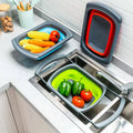 Hot Sale Collapsible Red Silicone Colander for Home Kitchen for Fruits and Vegetables